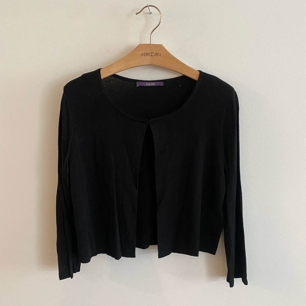 Crop cardigan over cape